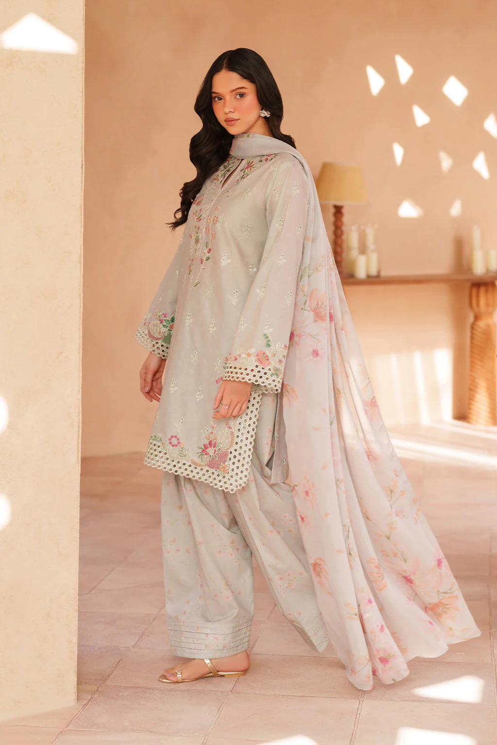 IZNIK Eid Lawn Unstitched Embroidered 3Pc Suit EL-12