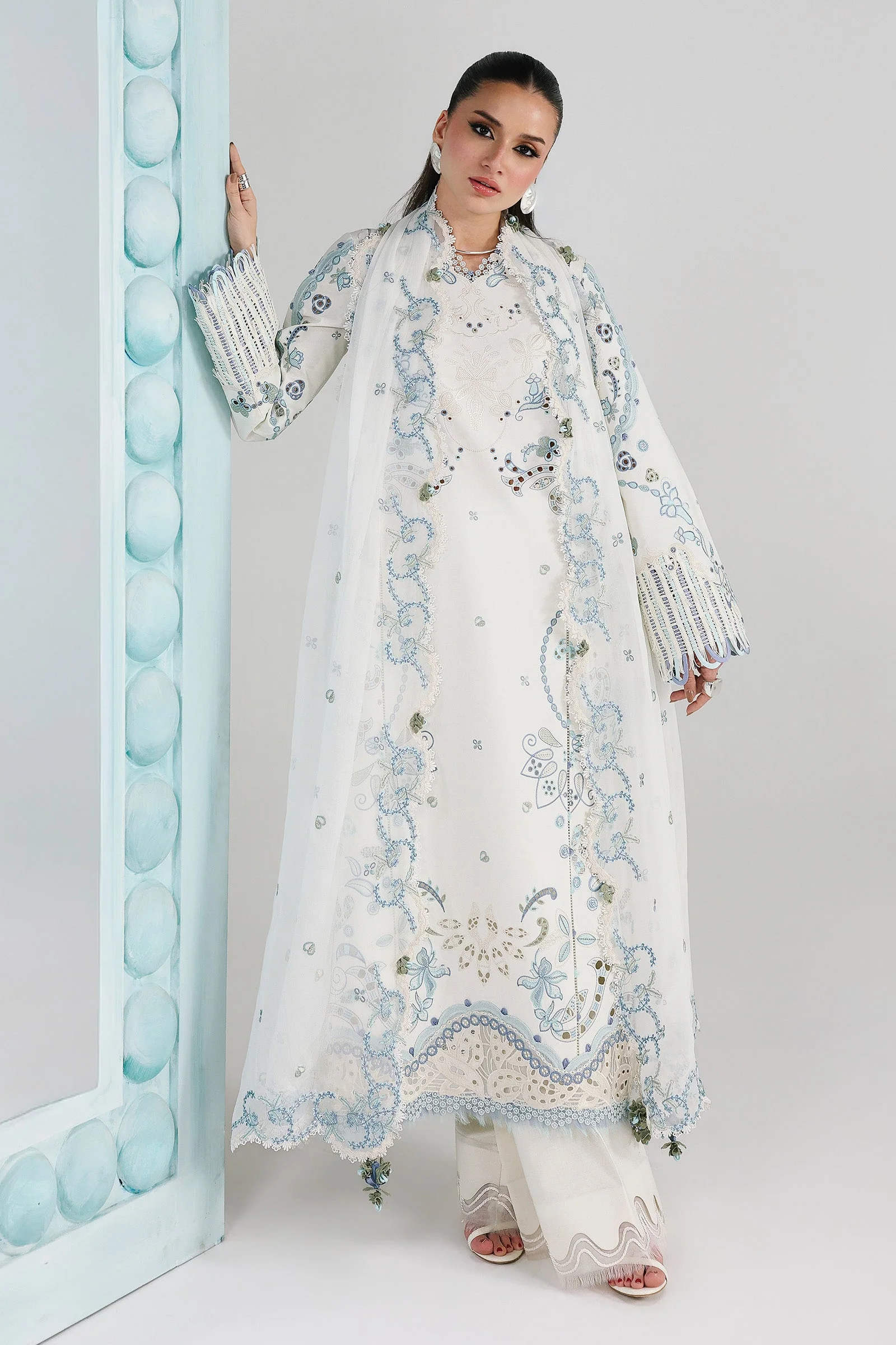 Qalamkar Festive Embroidered Lawn Unstitched 3Pc Suit QFL-03 IRMIN