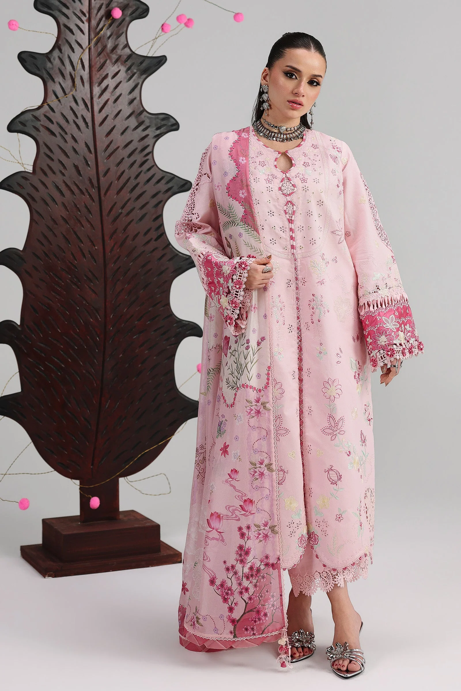 Qalamkar Festive Embroidered Lawn Unstitched 3Pc Suit QFL-04 NORAH