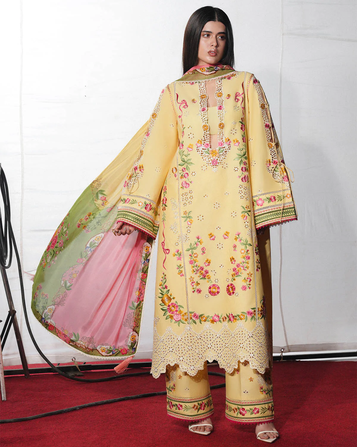 Jugnu by Hussain Rehar The Reserved View Embroidered Cotton Unstitched 3Pc Suit - Jahan