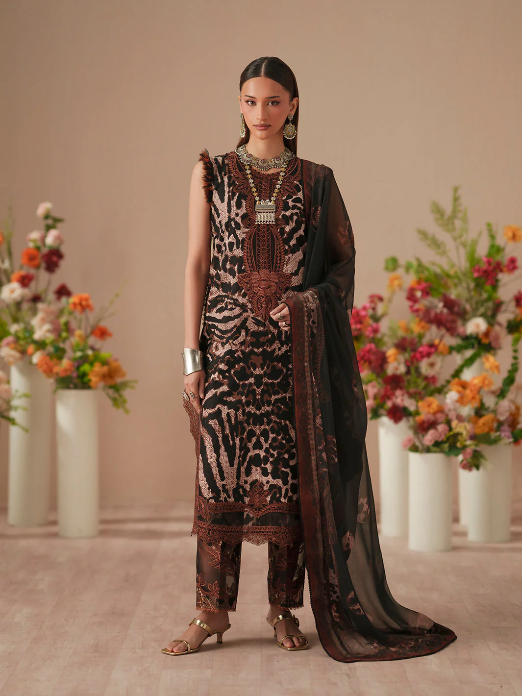 Bin Ilyas Jojo Summer Embroidered Lawn Unstitched 3Pc Suit D-82B