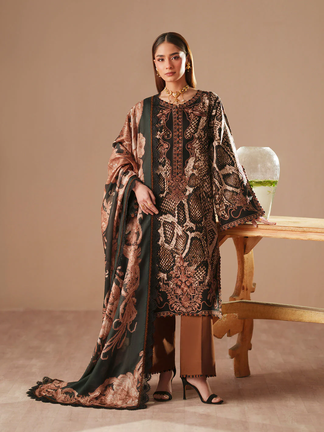 Bin Ilyas Jojo Summer Embroidered Lawn Unstitched 3Pc Suit D-83A