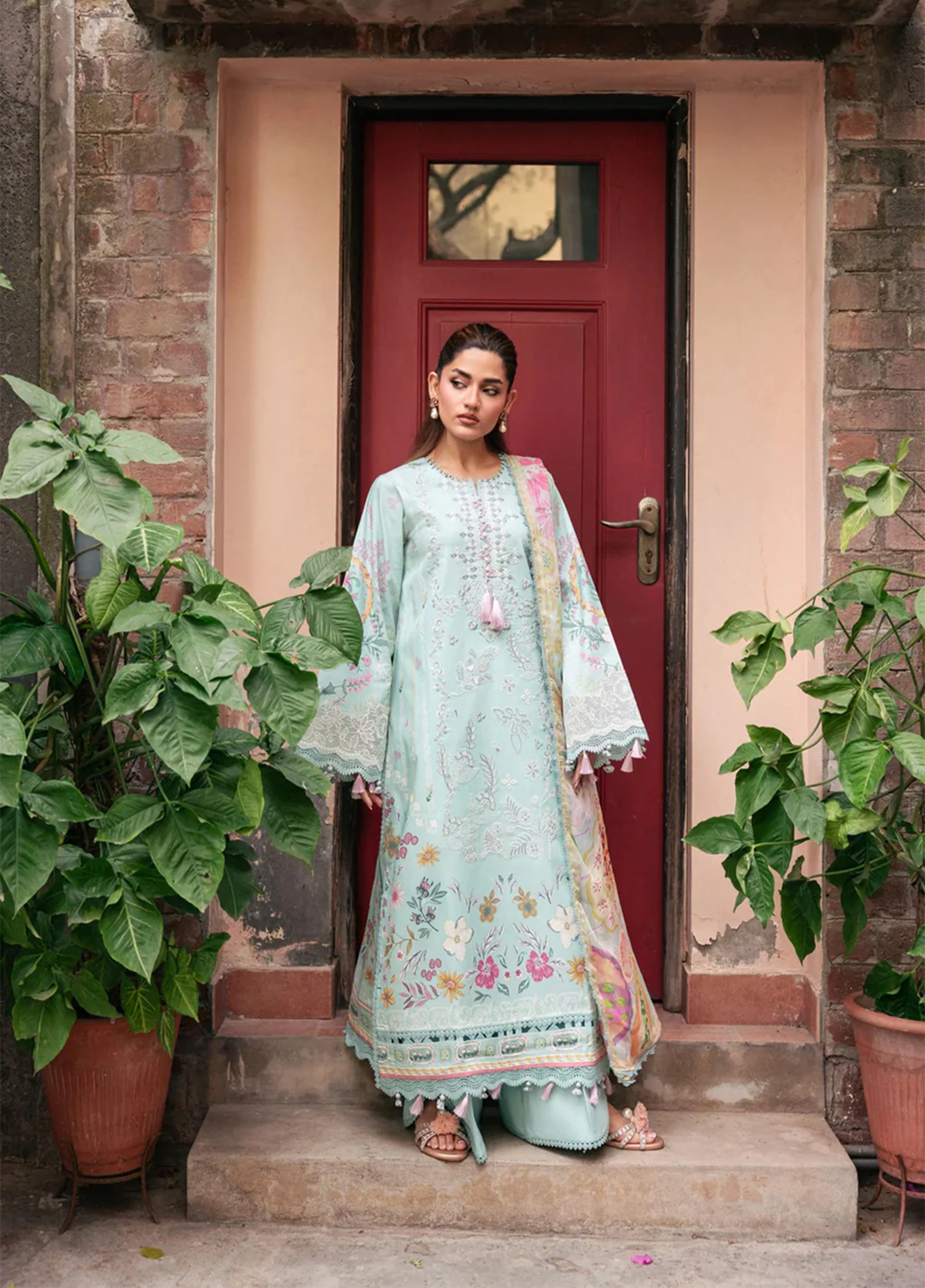 Florent Unstitched Embroidered Lawn 3 Piece Suit FL26UOL FZ-3B - Eid Collection