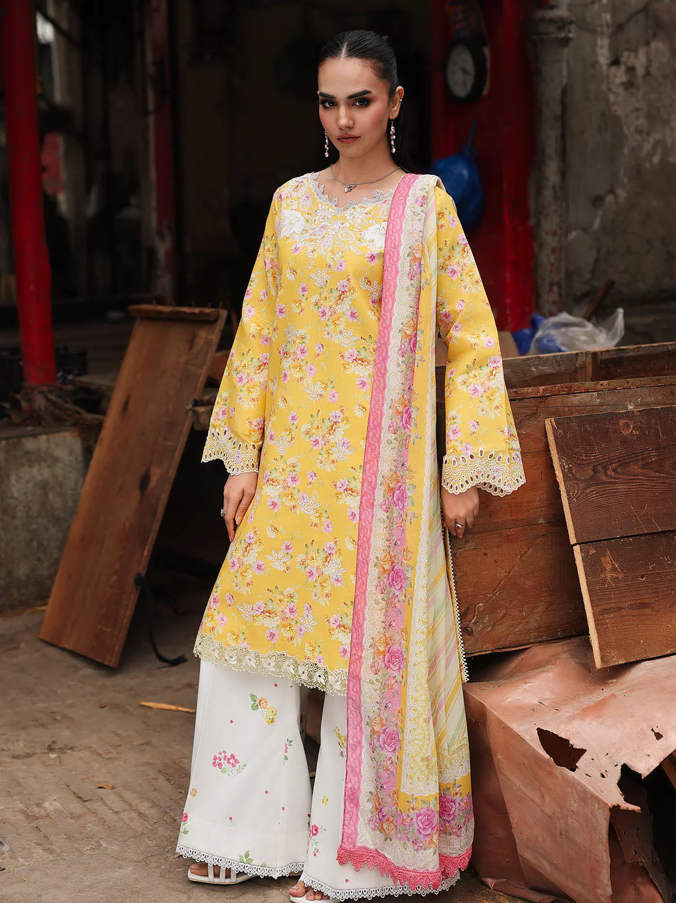RajBari Nissa Floral Symphony Embroidered Lawn Unstitched 3Pc Suit D-07