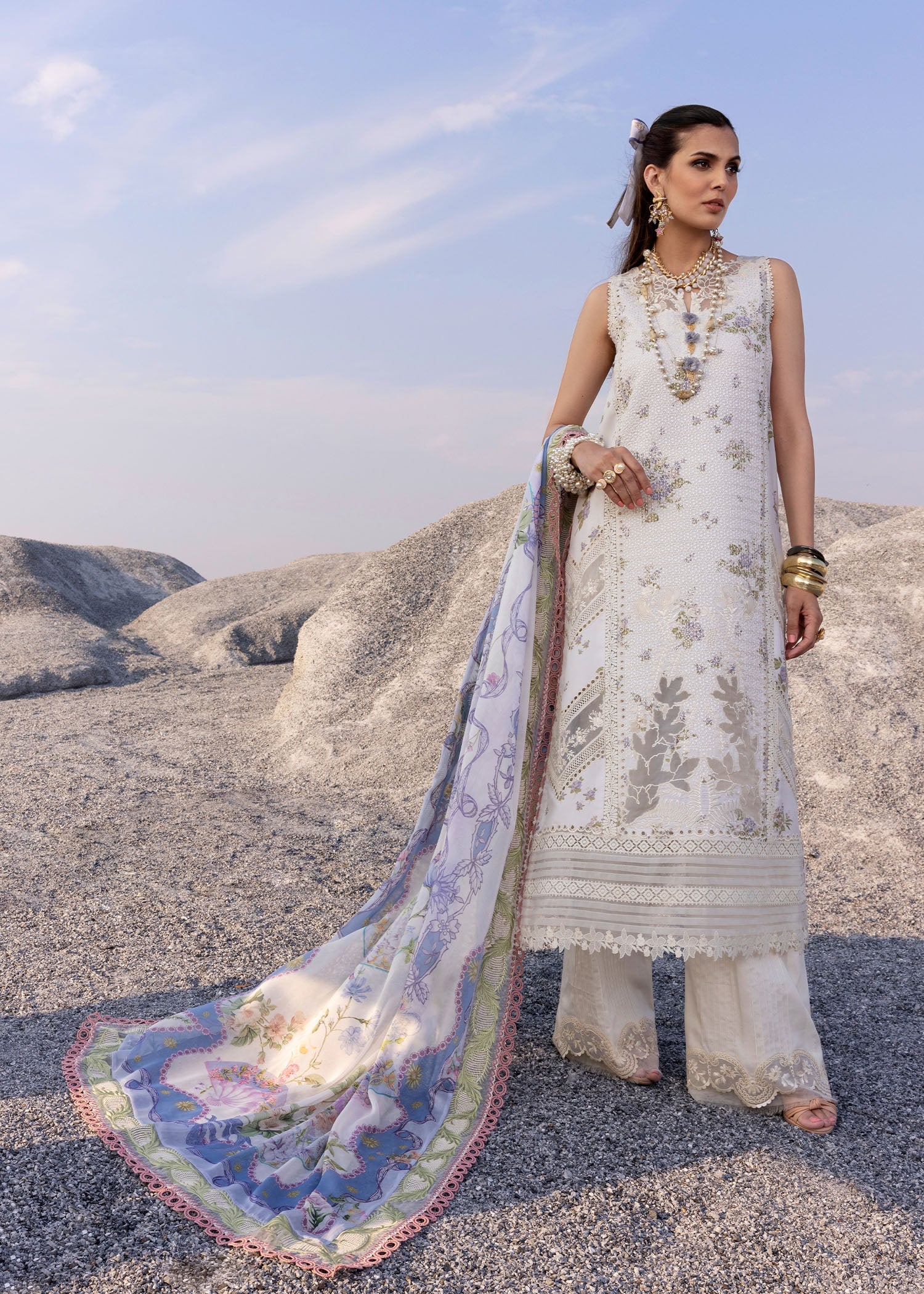 Saira Shakira Embroidered Luxury Lawn Unstitched 3Pc Suit CECIL-B
