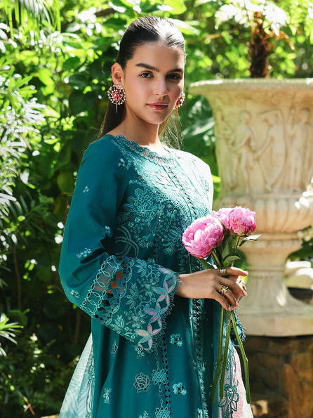 Qalamkar Qline Embroidered Lawn Unstitched 3Pc Suit RP-03 SAPPHIRE