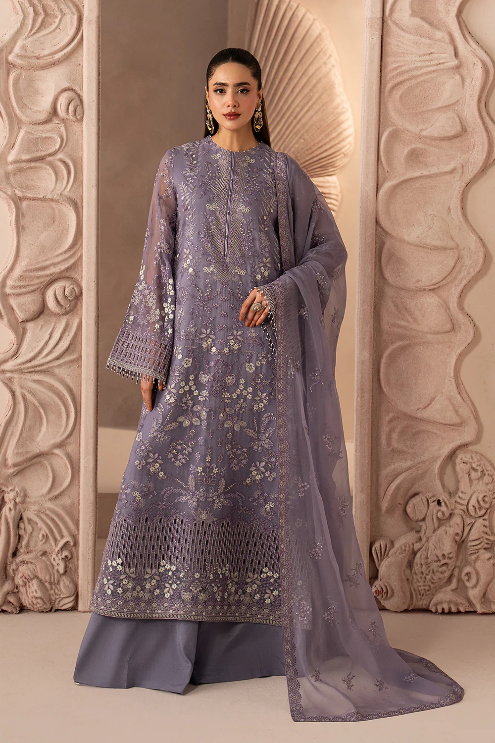 Izhar e Mohabbat by Lamisah | Unstitched Formal Chiffon Collection - 2026 (Purple Grace)
