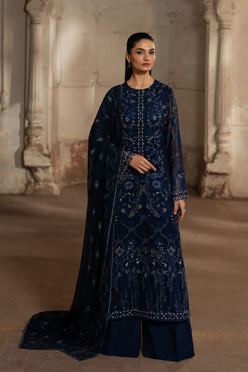 Lavish Premium | Hamsafar Luxury Chiffon | Midnight Blue