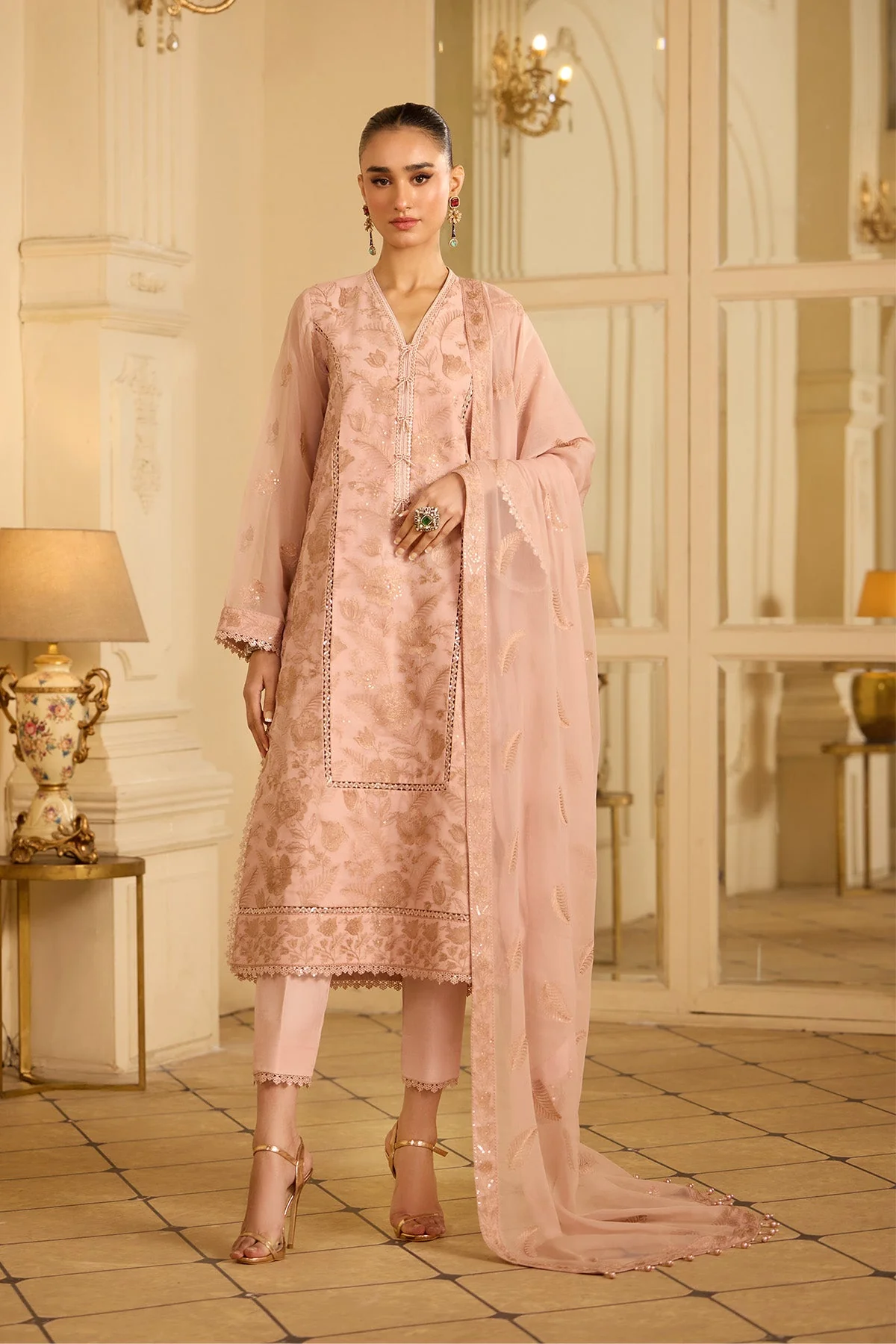 Alizeh Formals Embroidered Chiffon Unstitched 3Pc Suit AF-CH-2248-Ebrah