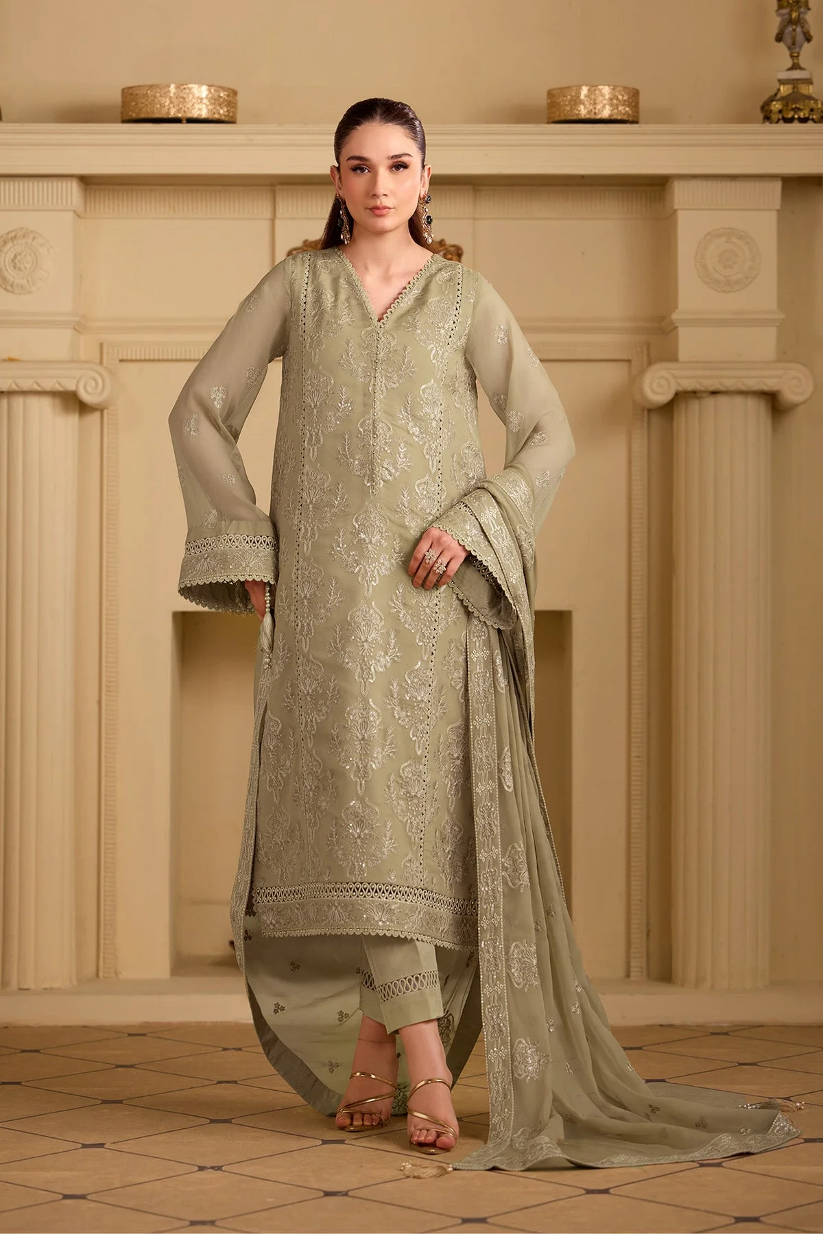 Alizeh Formals Embroidered Chiffon Unstitched 3Pc Suit AF-CH-2254-Tasnim