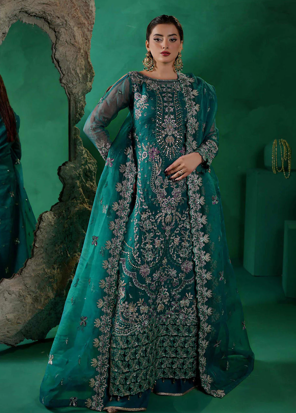 Tabeer By Maryam's Luxury Embroidered Organza 3 Piece Unstitched Suit MY26TLV2 D-TBR-8016 AYLANA
