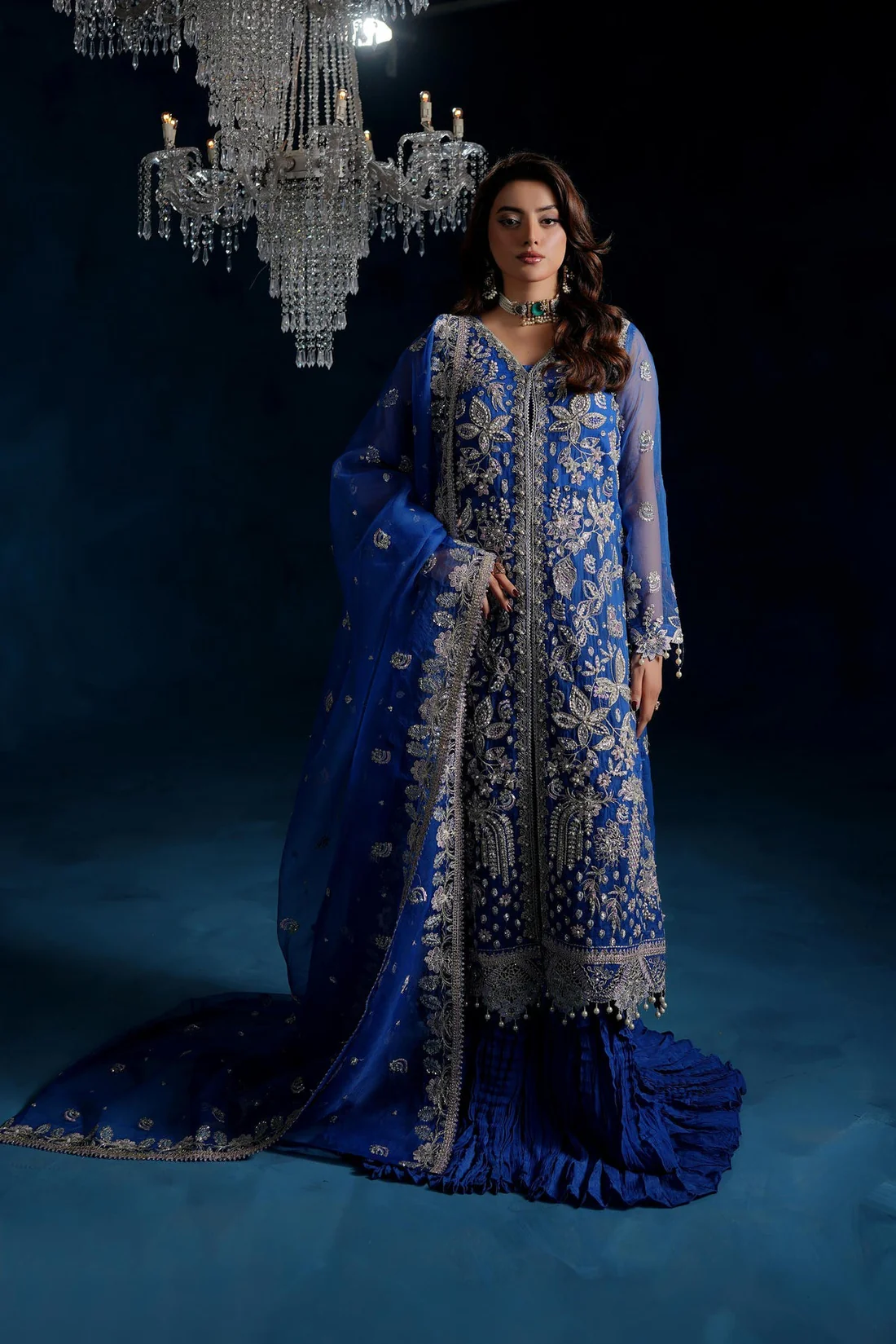 Tabeer By Maryam's Luxury Embroidered Organza 3 Piece Unstitched Suit MY26TLV2 D-TBR-8011 HAREEMA
