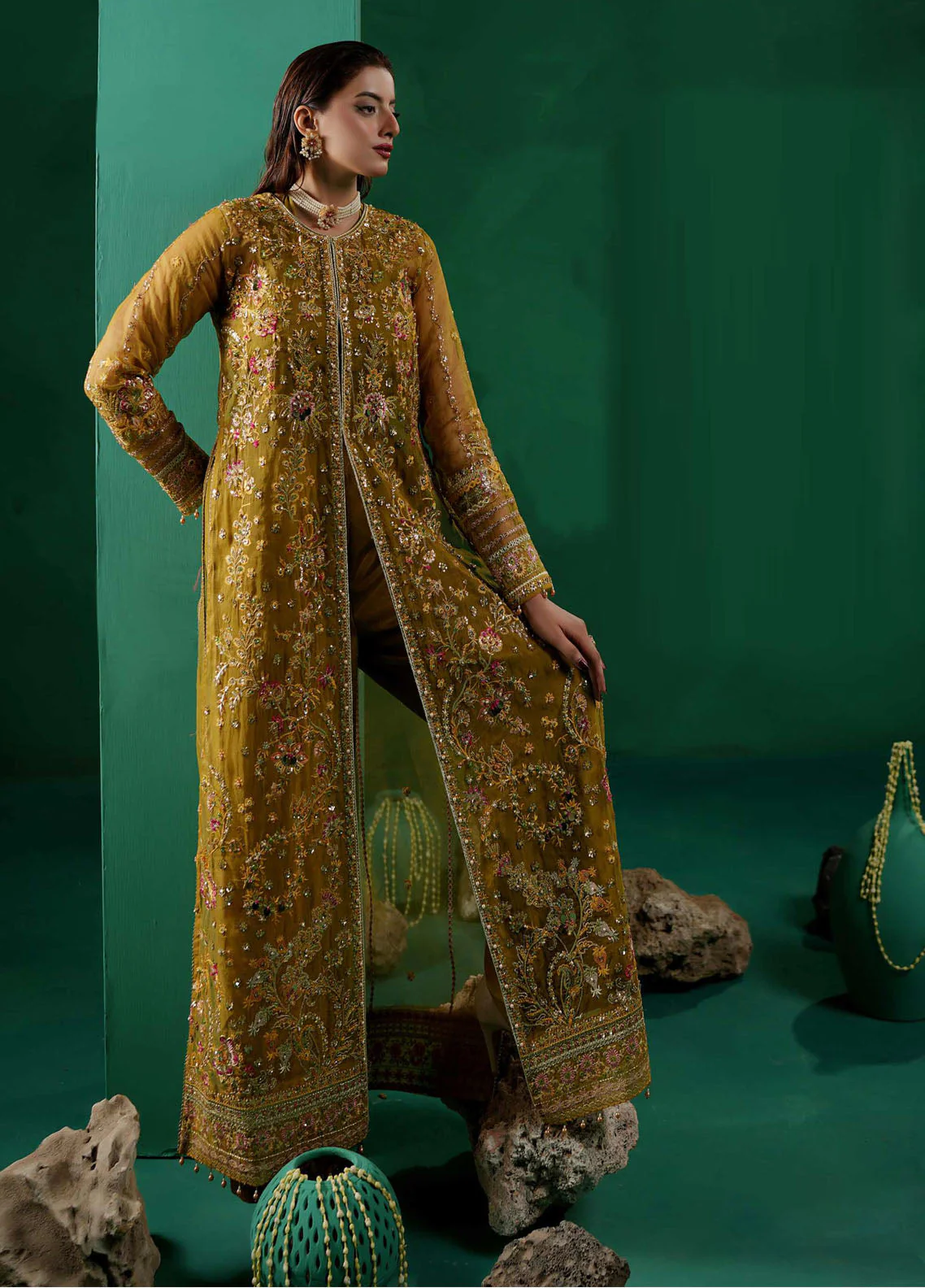 Tabeer By Maryam's Luxury Embroidered Organza 3 Piece Unstitched Suit MY26TLV2 D-TBR-8012 ANVIRA