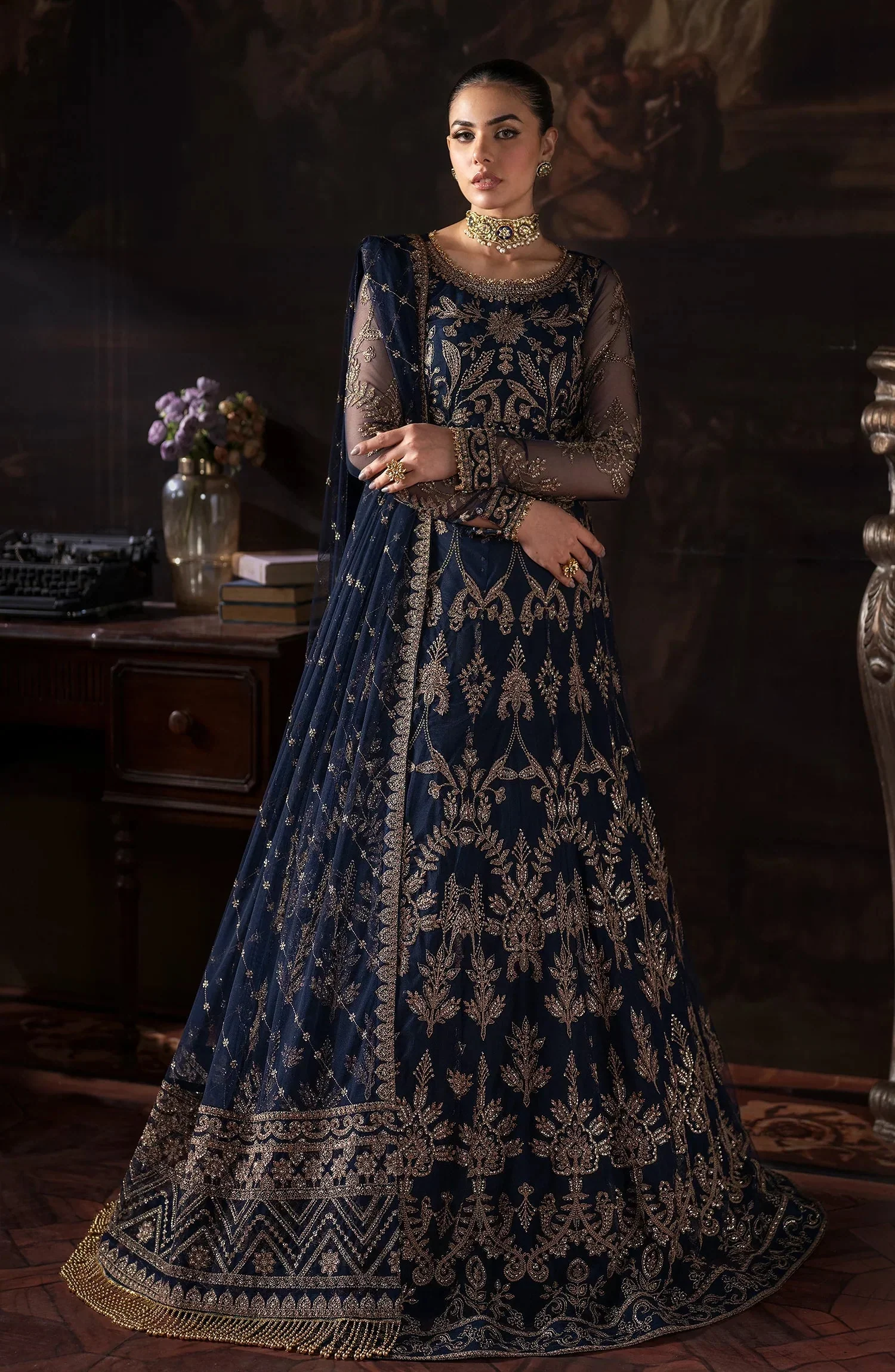 Rouge by Zarif Embroidered Net Unstitched 3Pc Suit ZRW-04 LAVINIA
