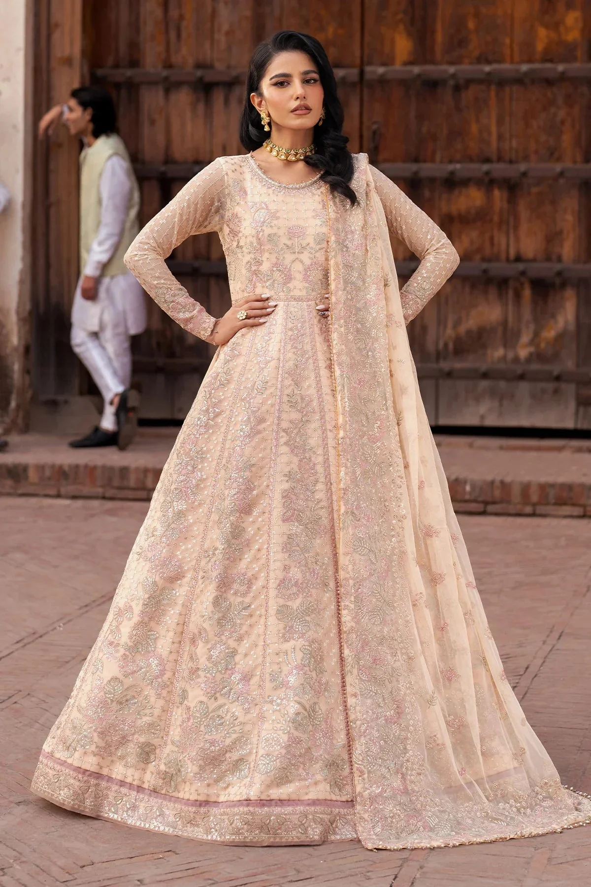 Zarif Shehnai Embroidered Luxury Net Unstitched 3Pc Suit ZS-03 HEER