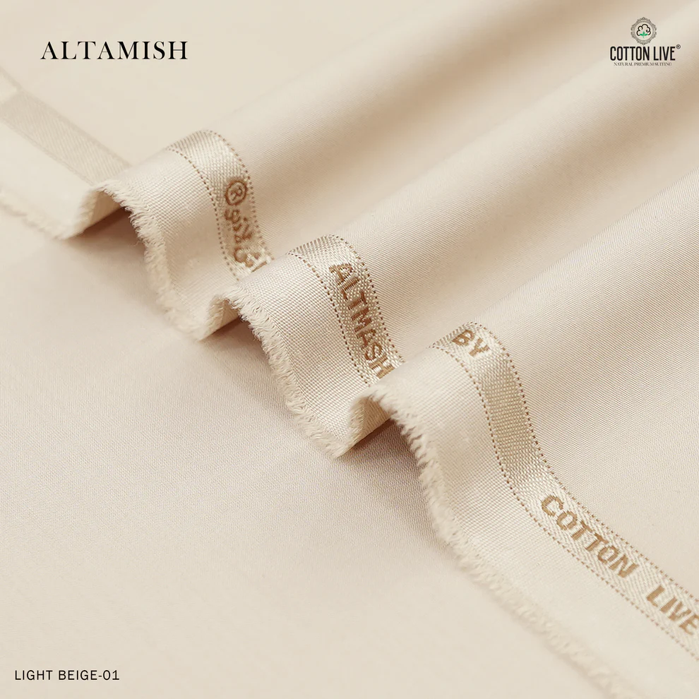 Altamish Wash N Wear Unstitched Men's Suit | CottonLive |Light Beige