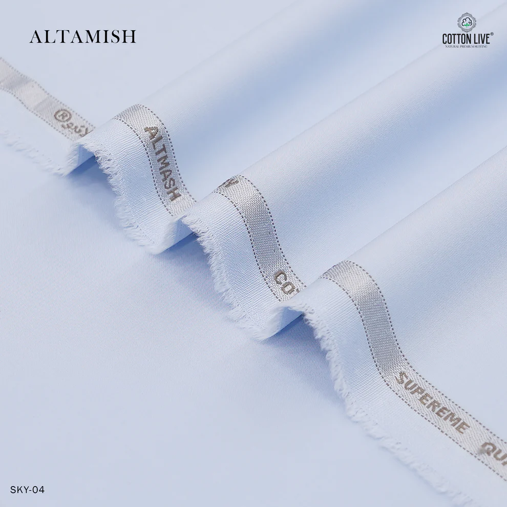 Altamish Wash N Wear Unstitched Men's Suit | CottonLive | Sky