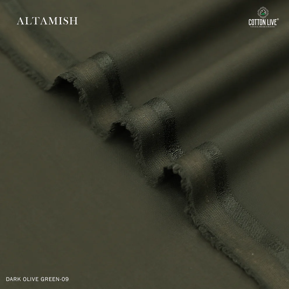Altamish Wash N Wear Unstitched Men's Suit | CottonLive | Dark Olive