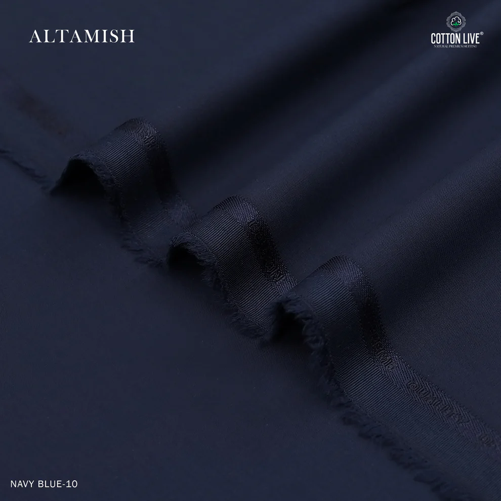 Altamish Wash N Wear Unstitched Men's Suit | CottonLive | Navy Blue