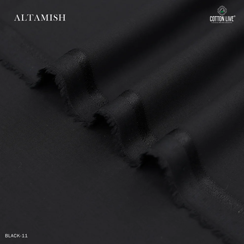 Altamish Wash N Wear Unstitched Men's Suit | CottonLive |  Black