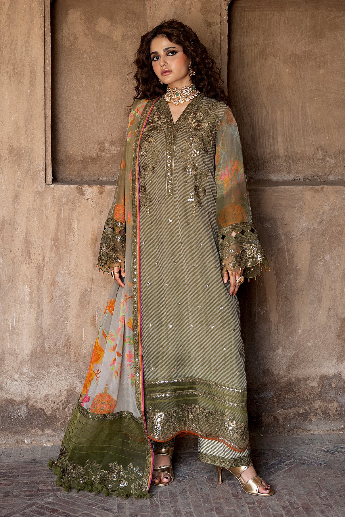 Charizma 3-PC Unstitched Embroidered Chiffon Collection VSLW6-05
