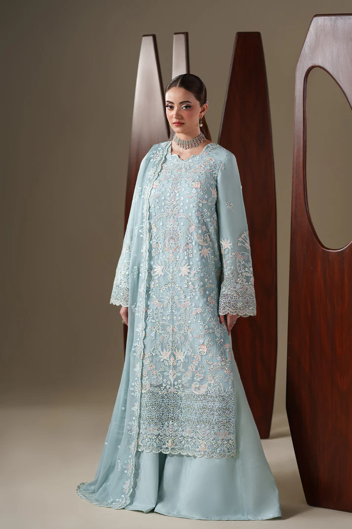 Emaan Adeel Nouvelle Embroidered Chiffon Unstitched 3Pc Suit - ARIA