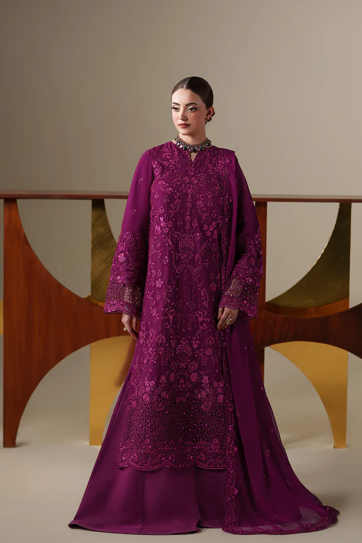 Emaan Adeel Nouvelle Embroidered Chiffon Unstitched 3Pc Suit - THEA