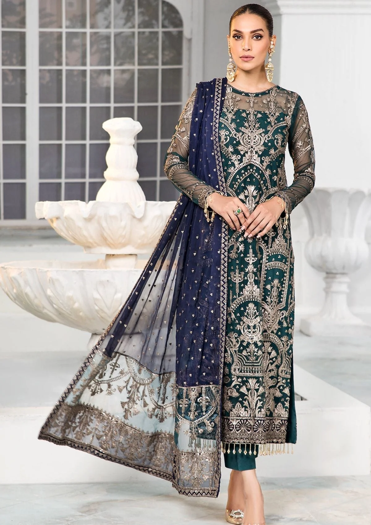 Formal Dress - Zarif - De Luxury - Chiffon - ZDL#09 (Meadow)Zarif